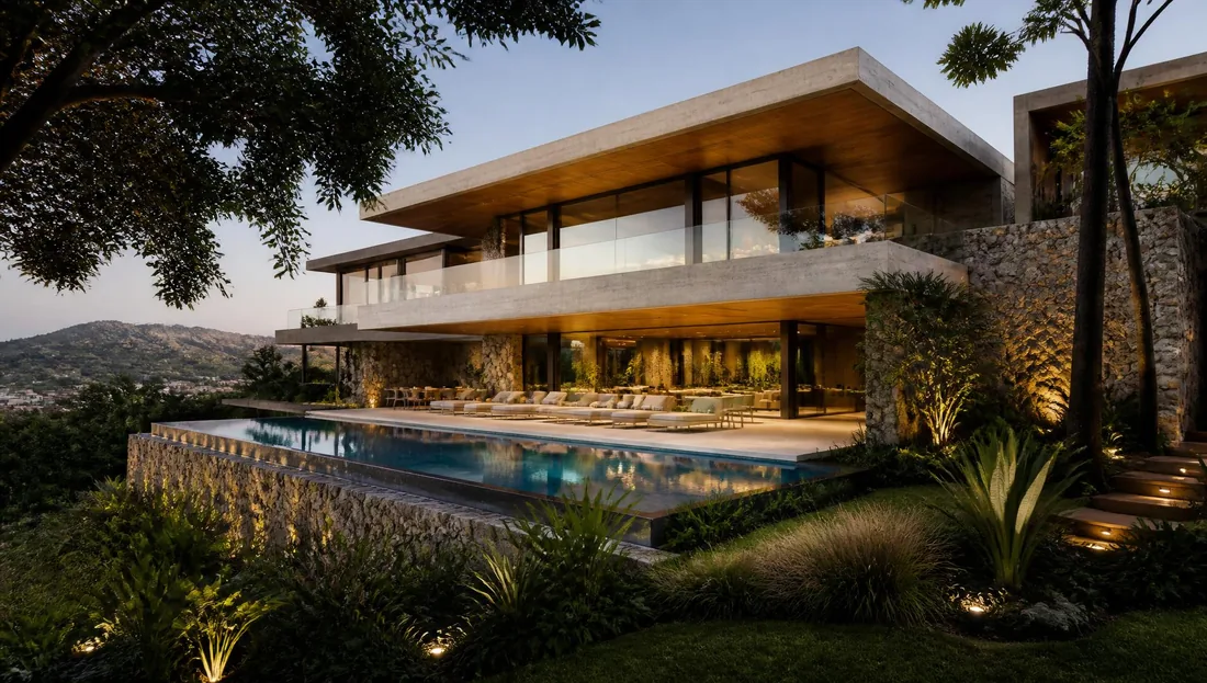 Residência Contemporânea em Declive — projeto desenvolvido pela Opus Engenharia